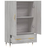 VidaXL Hoge kast 69,5x31x115 cm bewerkt hout grijs sonoma eikenkleurig