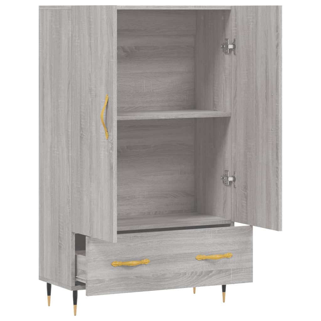 VidaXL Hoge kast 69,5x31x115 cm bewerkt hout grijs sonoma eikenkleurig