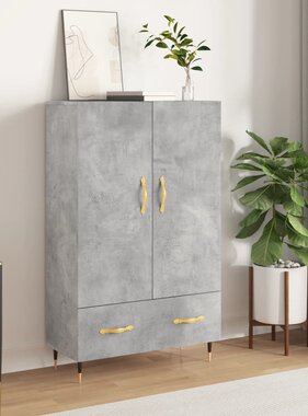 VidaXL Hoge kast 69,5x31x115 cm bewerkt hout betongrijs
