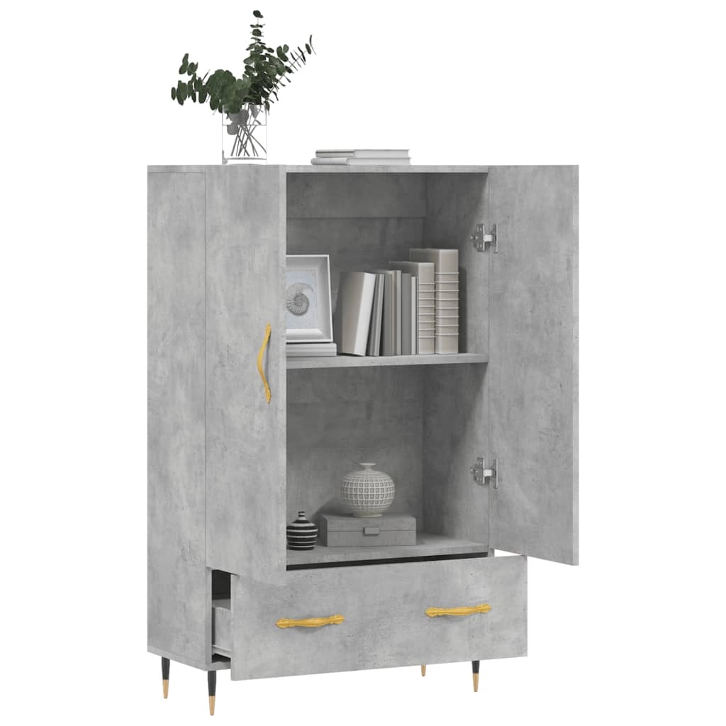 VidaXL Hoge kast 69,5x31x115 cm bewerkt hout betongrijs