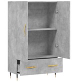 VidaXL Hoge kast 69,5x31x115 cm bewerkt hout betongrijs