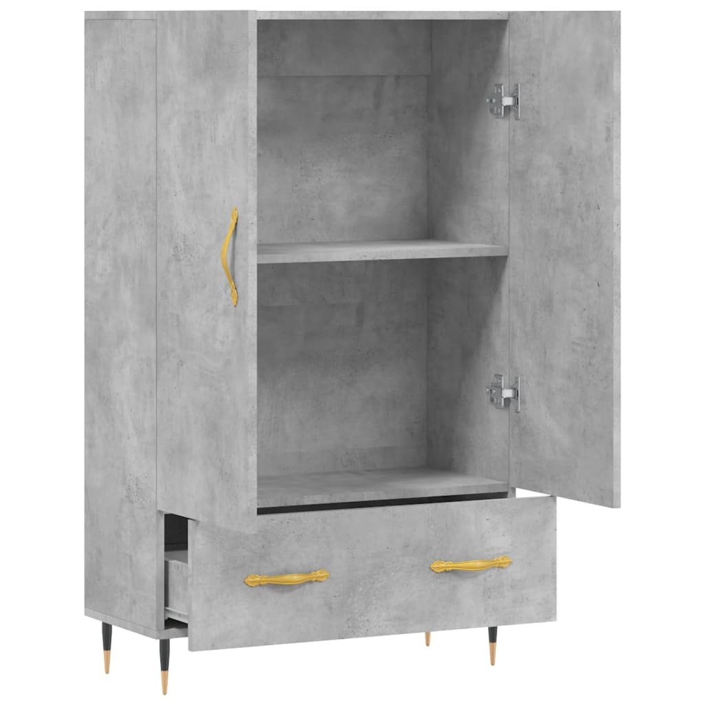 VidaXL Hoge kast 69,5x31x115 cm bewerkt hout betongrijs