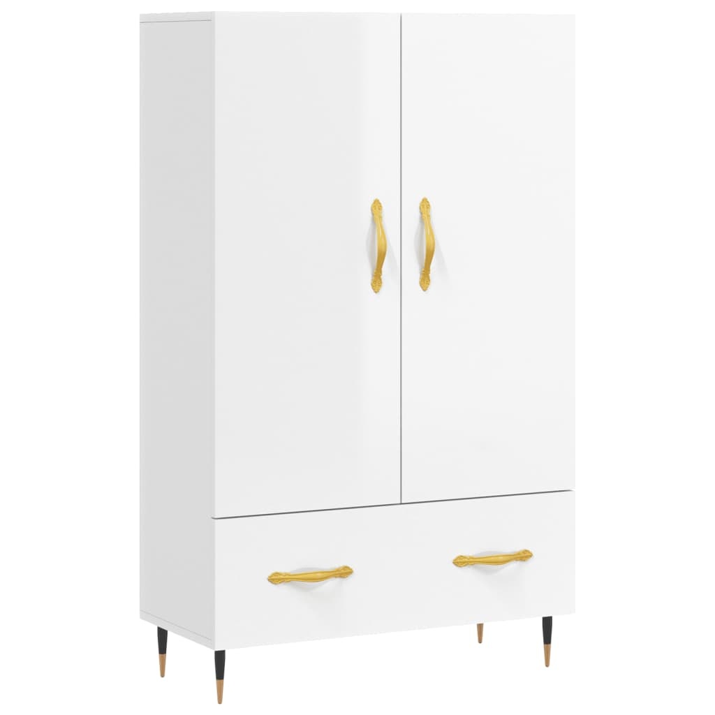 VidaXL Hoge kast 69,5x31x115 cm bewerkt hout hoogglans wit