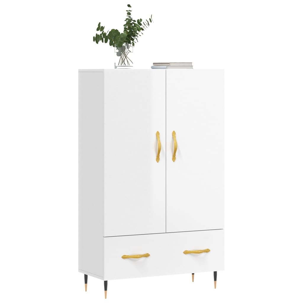 VidaXL Hoge kast 69,5x31x115 cm bewerkt hout hoogglans wit