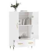 VidaXL Hoge kast 69,5x31x115 cm bewerkt hout hoogglans wit