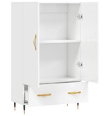 VidaXL Hoge kast 69,5x31x115 cm bewerkt hout hoogglans wit