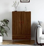 VidaXL Hoge kast 69,5x31x115 cm bewerkt hout bruineikenkleurig