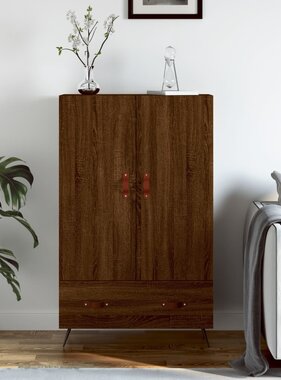VidaXL Hoge kast 69,5x31x115 cm bewerkt hout bruineikenkleurig