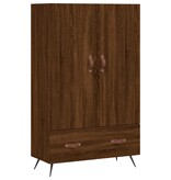 VidaXL Hoge kast 69,5x31x115 cm bewerkt hout bruineikenkleurig