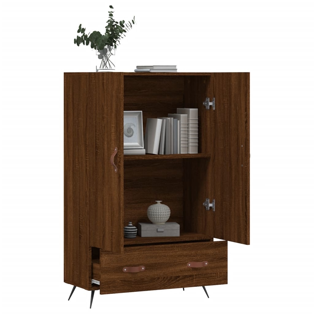 VidaXL Hoge kast 69,5x31x115 cm bewerkt hout bruineikenkleurig