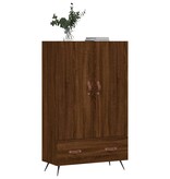VidaXL Hoge kast 69,5x31x115 cm bewerkt hout bruineikenkleurig