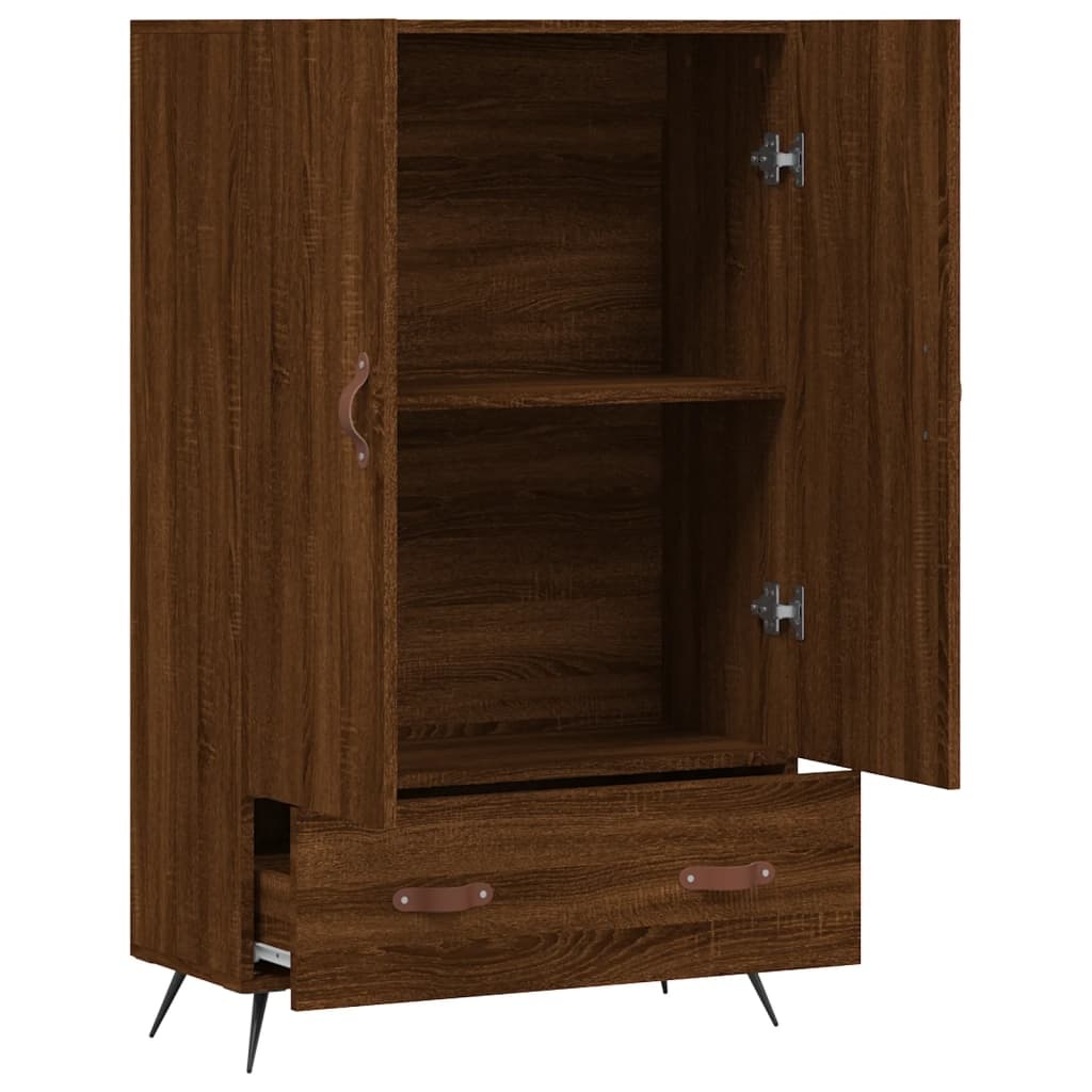 VidaXL Hoge kast 69,5x31x115 cm bewerkt hout bruineikenkleurig