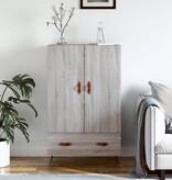 VidaXL Hoge kast 69,5x31x115 cm bewerkt hout grijs sonoma eikenkleurig