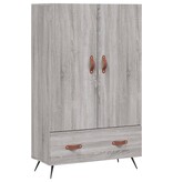 VidaXL Hoge kast 69,5x31x115 cm bewerkt hout grijs sonoma eikenkleurig