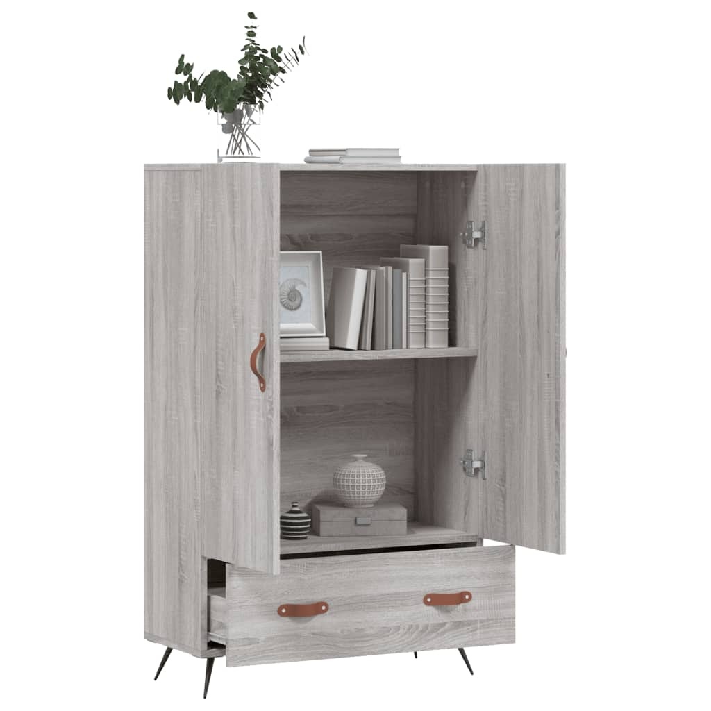 VidaXL Hoge kast 69,5x31x115 cm bewerkt hout grijs sonoma eikenkleurig