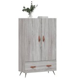VidaXL Hoge kast 69,5x31x115 cm bewerkt hout grijs sonoma eikenkleurig