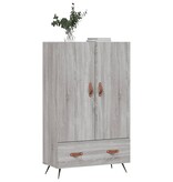 vidaXL Hoge kast 69,5x31x115 cm bewerkt hout grijs sonoma eikenkleurig