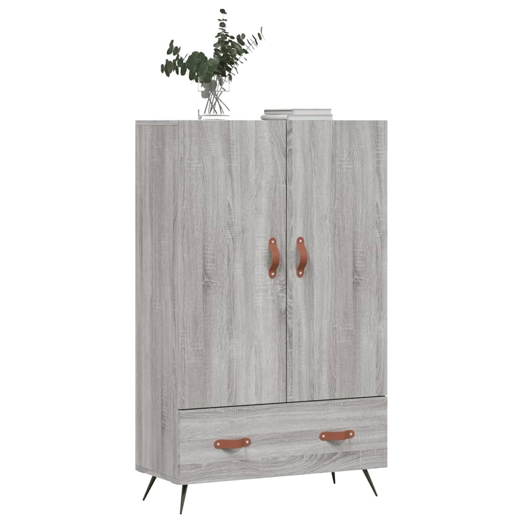 VidaXL Hoge kast 69,5x31x115 cm bewerkt hout grijs sonoma eikenkleurig