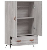 VidaXL Hoge kast 69,5x31x115 cm bewerkt hout grijs sonoma eikenkleurig