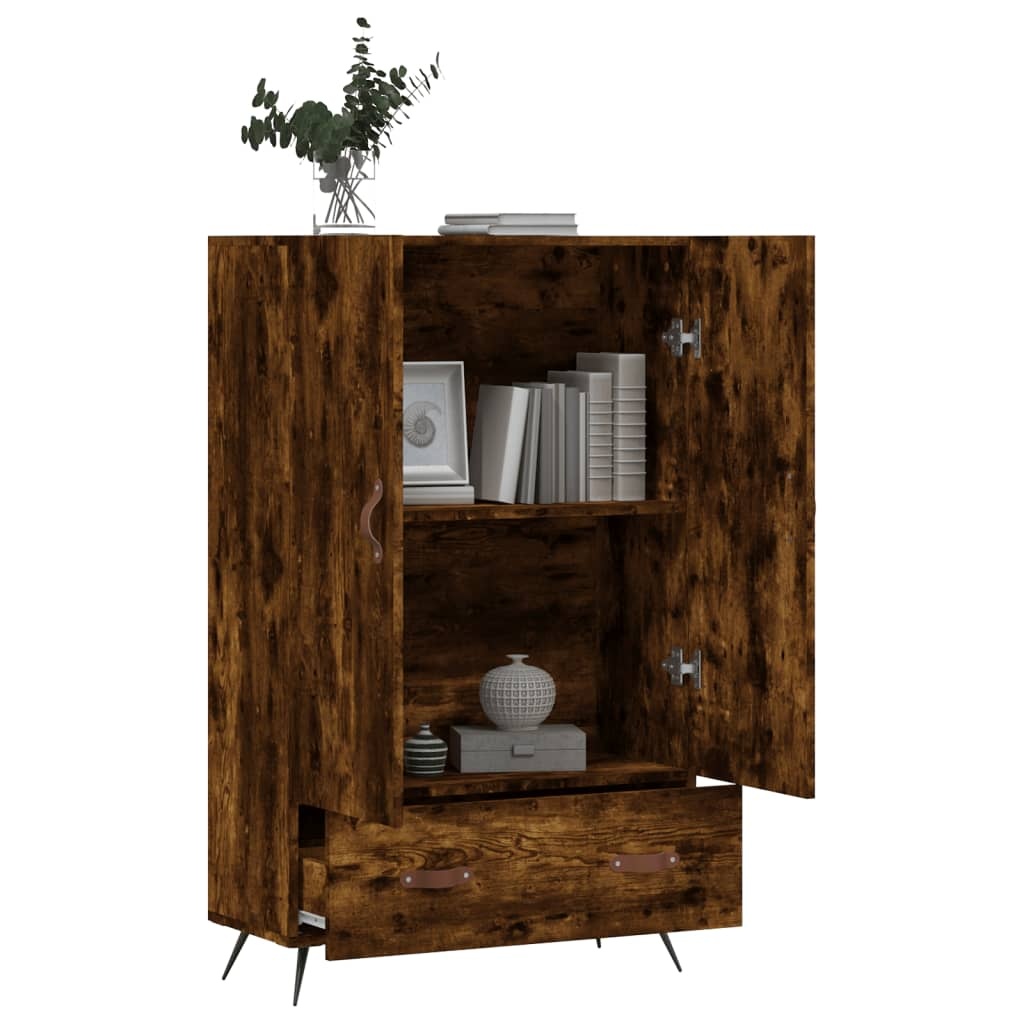 VidaXL Hoge kast 69,5x31x115 cm bewerkt hout gerookt eikenkleurig