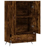 VidaXL Hoge kast 69,5x31x115 cm bewerkt hout gerookt eikenkleurig
