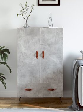 VidaXL Hoge kast 69,5x31x115 cm bewerkt hout betongrijs