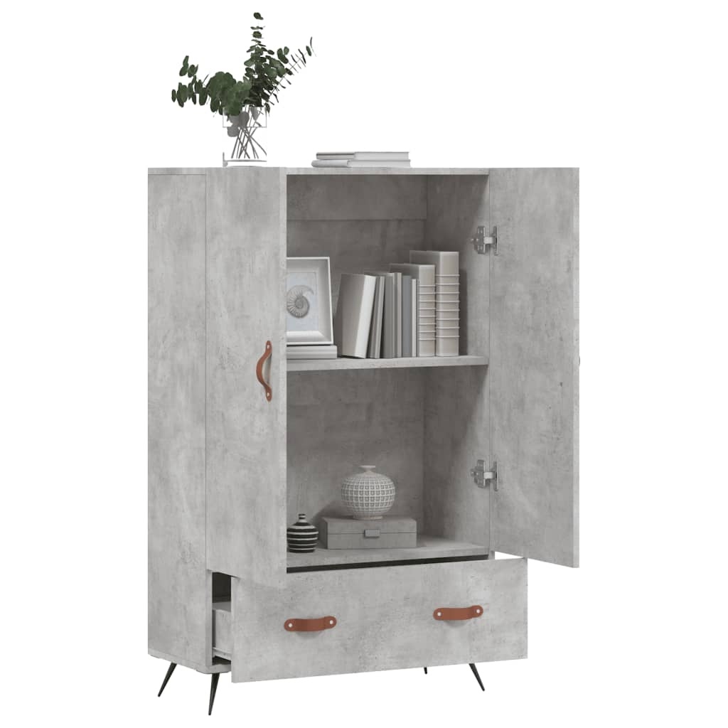 VidaXL Hoge kast 69,5x31x115 cm bewerkt hout betongrijs