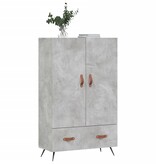 VidaXL Hoge kast 69,5x31x115 cm bewerkt hout betongrijs