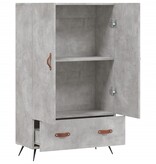 VidaXL Hoge kast 69,5x31x115 cm bewerkt hout betongrijs
