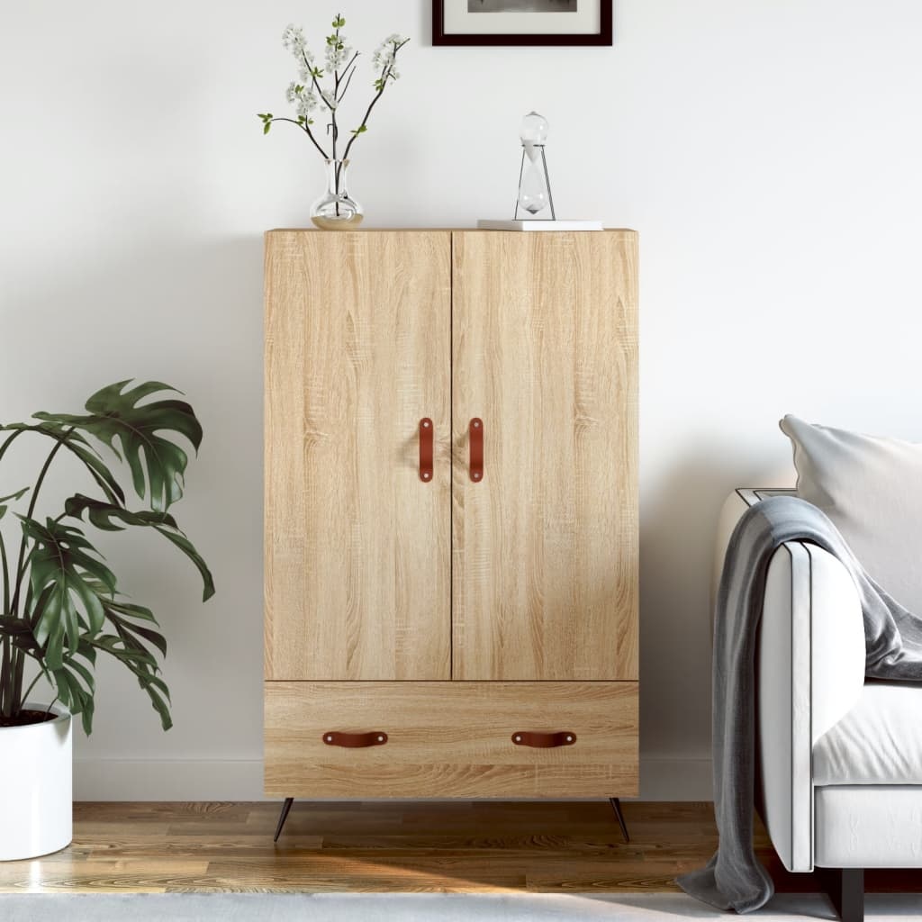 VidaXL Hoge kast 69,5x31x115 cm bewerkt hout sonoma eikenkleurig