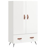 VidaXL Hoge kast 69,5x31x115 cm bewerkt hout hoogglans wit