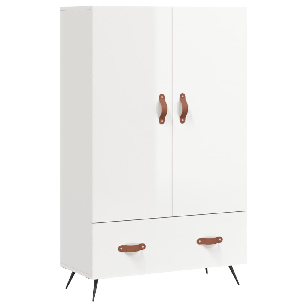 VidaXL Hoge kast 69,5x31x115 cm bewerkt hout hoogglans wit