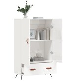 VidaXL Hoge kast 69,5x31x115 cm bewerkt hout hoogglans wit