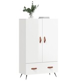 VidaXL Hoge kast 69,5x31x115 cm bewerkt hout hoogglans wit