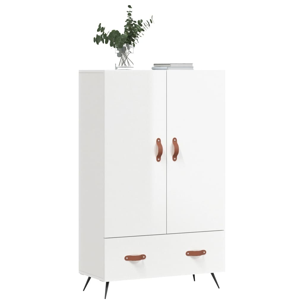 VidaXL Hoge kast 69,5x31x115 cm bewerkt hout hoogglans wit