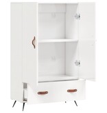 VidaXL Hoge kast 69,5x31x115 cm bewerkt hout hoogglans wit