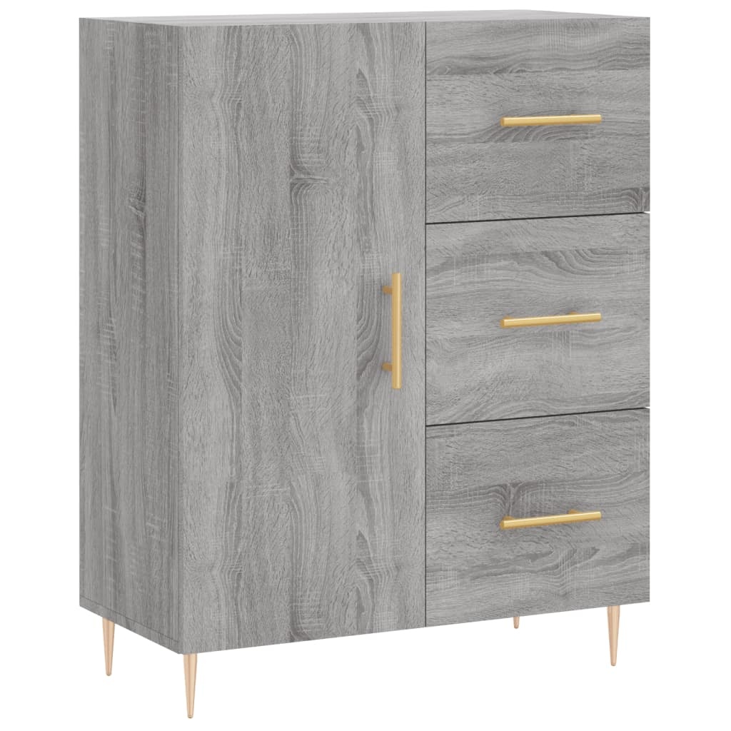VidaXL Dressoir 69,5x34x90 cm bewerkt hout grijs sonoma eikenkleurig