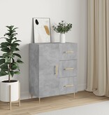 VidaXL Dressoir 69,5x34x90 cm bewerkt hout betongrijs
