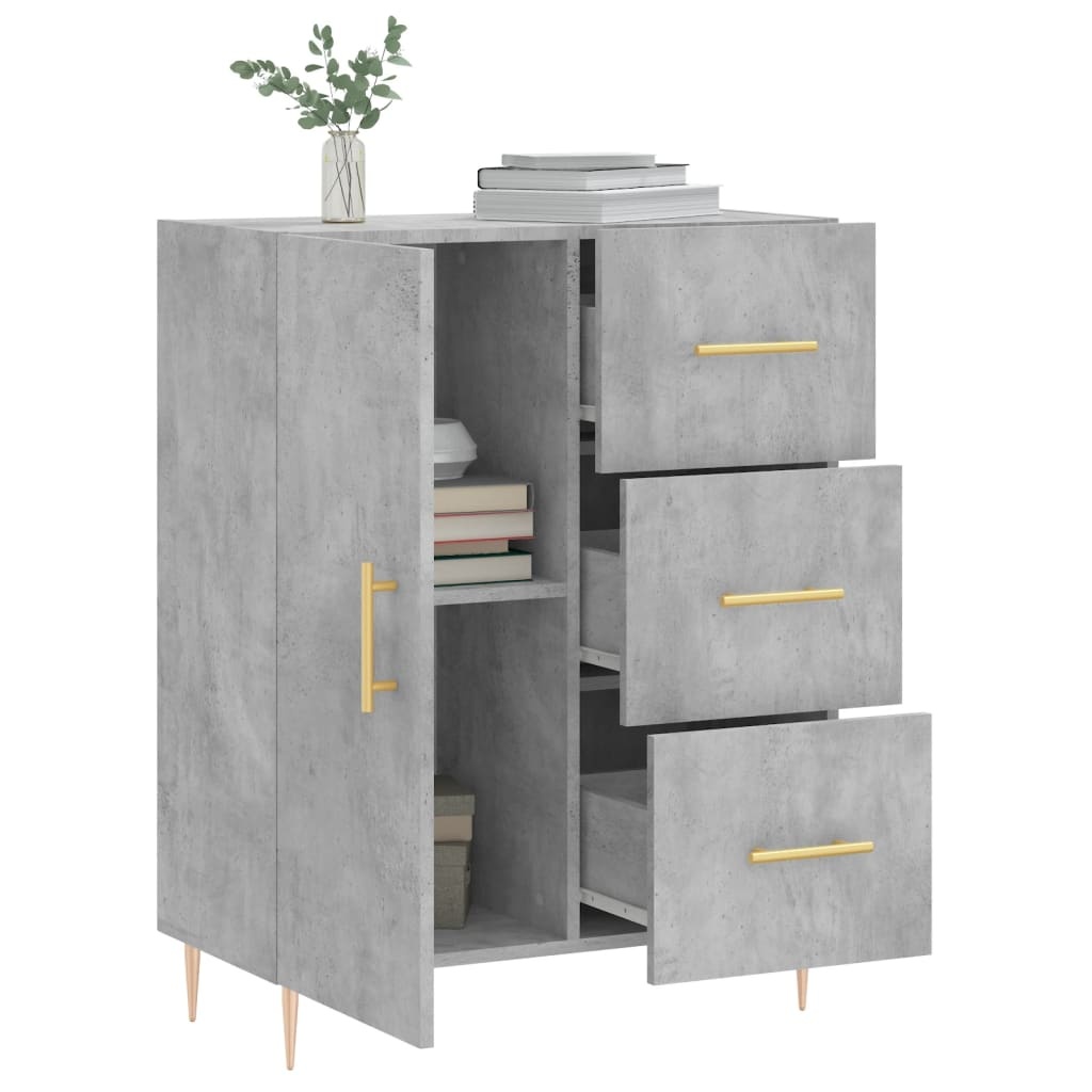 VidaXL Dressoir 69,5x34x90 cm bewerkt hout betongrijs