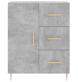VidaXL Dressoir 69,5x34x90 cm bewerkt hout betongrijs