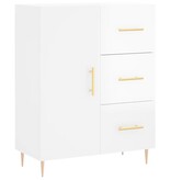 VidaXL Dressoir 69,5x34x90 cm bewerkt hout hoogglans wit