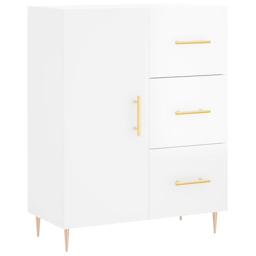 VidaXL Dressoir 69,5x34x90 cm bewerkt hout hoogglans wit