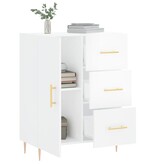 VidaXL Dressoir 69,5x34x90 cm bewerkt hout hoogglans wit