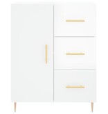 VidaXL Dressoir 69,5x34x90 cm bewerkt hout hoogglans wit
