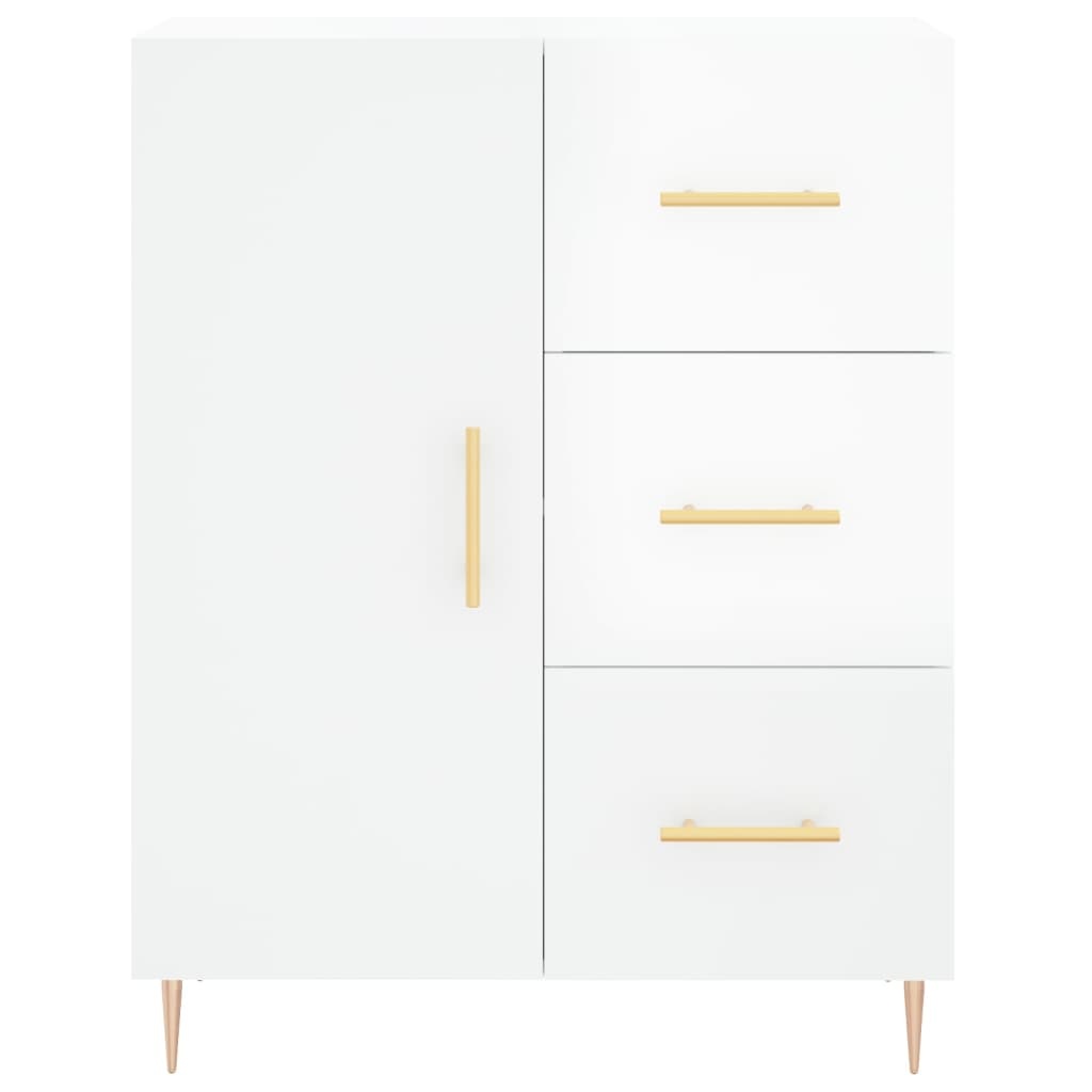 VidaXL Dressoir 69,5x34x90 cm bewerkt hout hoogglans wit