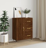 VidaXL Dressoir 69,5x34x90 cm bewerkt hout bruineikenkleurig