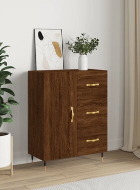 VidaXL Dressoir 69,5x34x90 cm bewerkt hout bruineikenkleurig