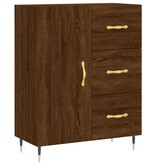 VidaXL Dressoir 69,5x34x90 cm bewerkt hout bruineikenkleurig
