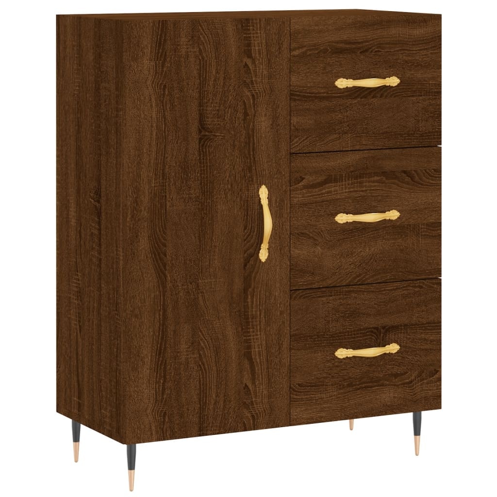 VidaXL Dressoir 69,5x34x90 cm bewerkt hout bruineikenkleurig