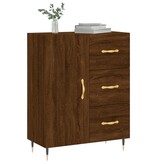 VidaXL Dressoir 69,5x34x90 cm bewerkt hout bruineikenkleurig